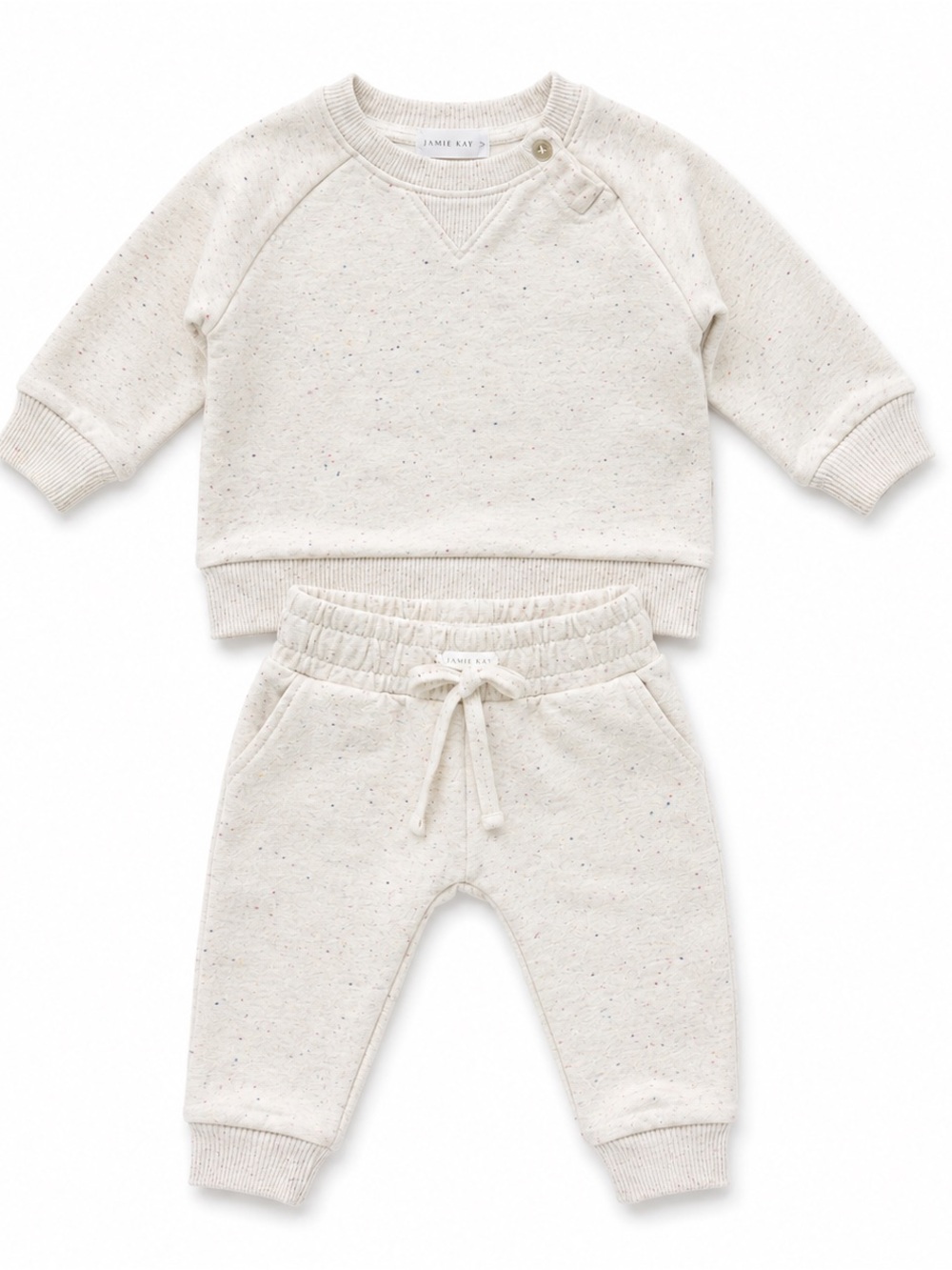 Jamie Kay Cream Speckled Baby Sweatshirt & Joggers Set